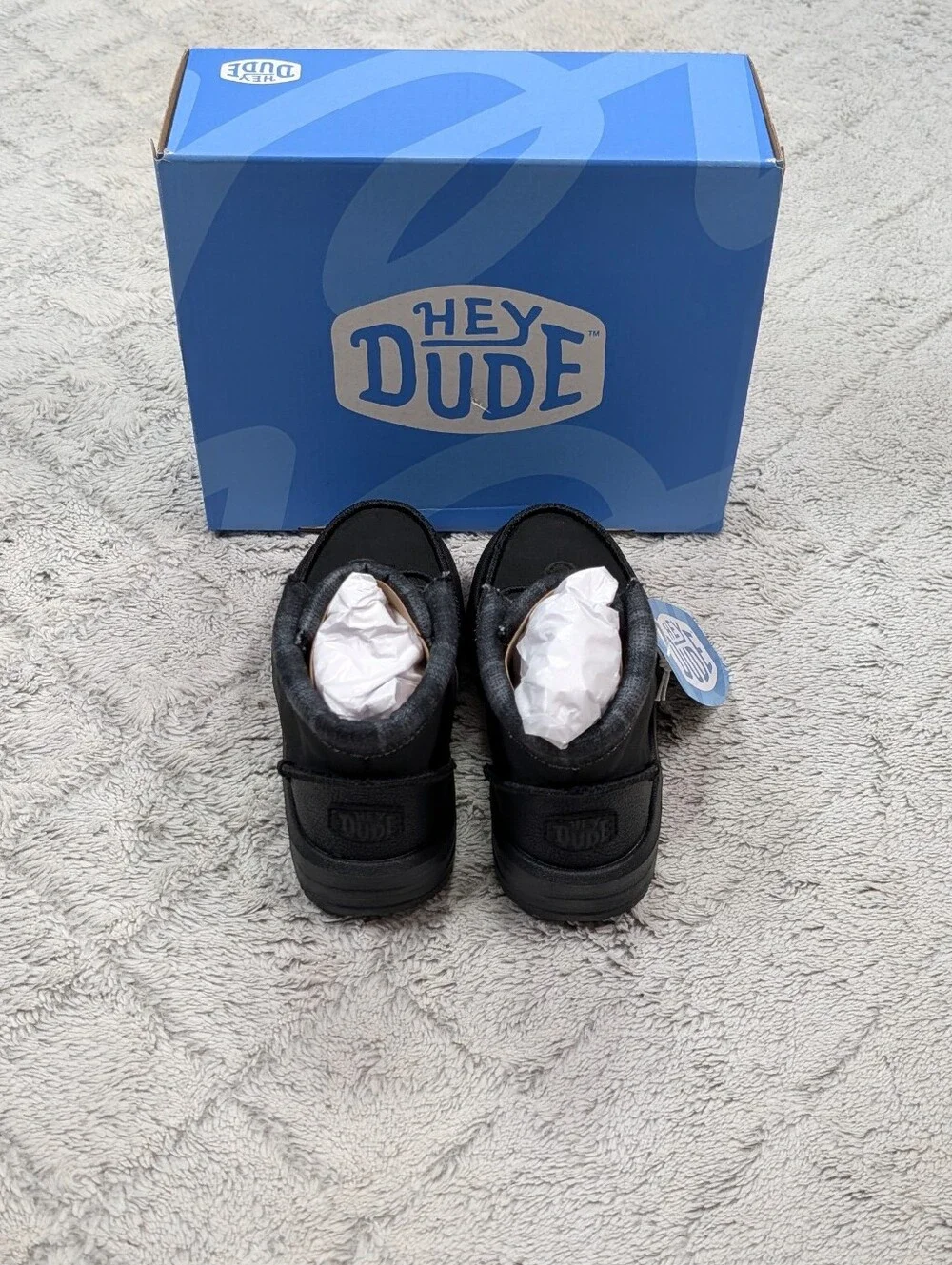 Hey Dude Bradley Classic Boot Boys Youth Size 12 Black 42139001 NEW WITH BOX.